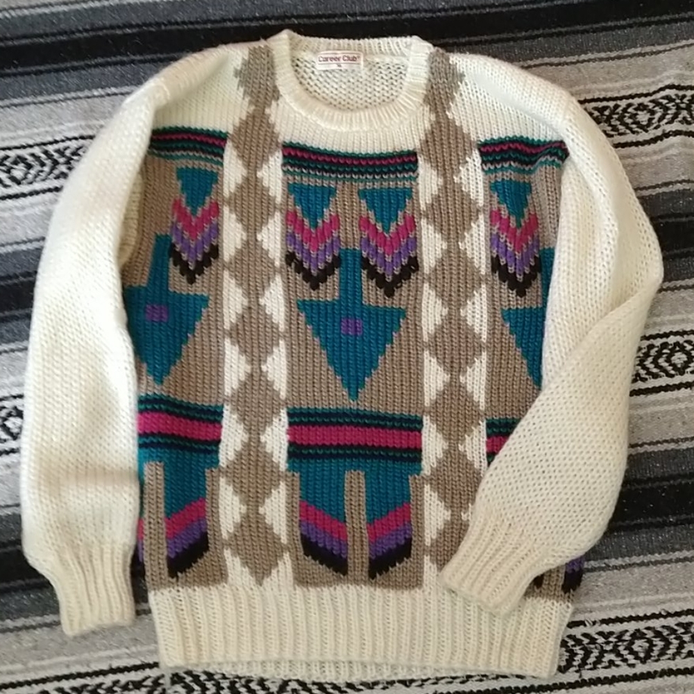 Native style vintage long sweater